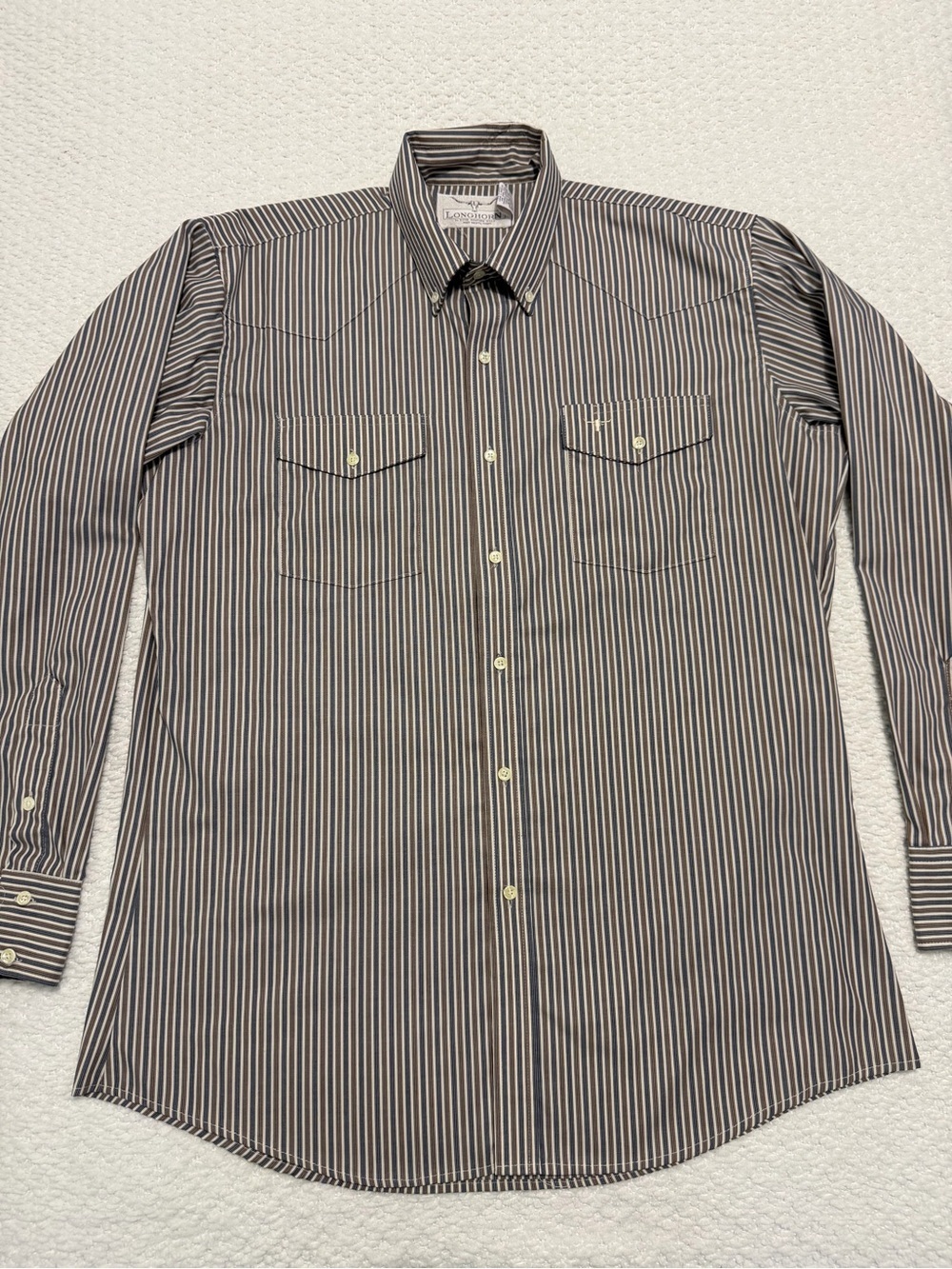 Longhorn Niver Western Wear Ranch Shirt Long Sleeve Men’s Size 16.5 x 34